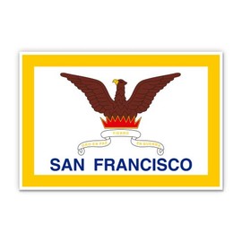 Squiddy San Francisco California Flag - Vinyl Sticker Decal for Phone, Laptop, Water Bottle (3" Wide)
