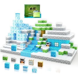 110 PCS Magnetic Blocks-Build Mine Magnet World Snow and Ice Theme,Toys for Girls Age 3 4 5 6 7 8 Princess Castle STEM Sensory Kids Games Toys for Toddler Christmas Birthday Gifts for 3+ Years Old
