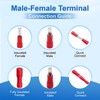 Baomain 100-Pack 0.11" Female Quick Disconnect Spade Terminals, 22-16 AWG