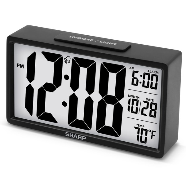 Sharp Alarm Clock with Easy to Read 2.8” Jumbo Screen