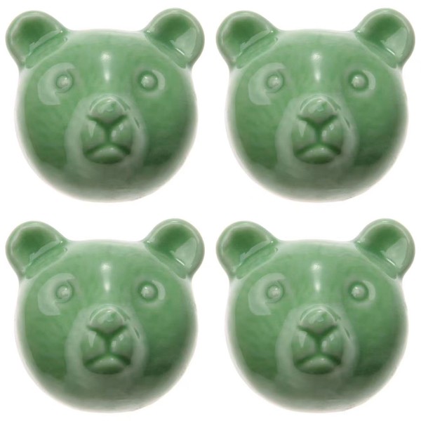 MUXSAM Door Handle Ceramic Bear Pattern Novelty Drawer Door Pull