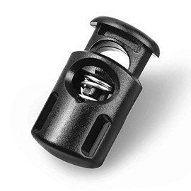 MTP Brand 3/16 Inch Black Ellipse Cord Lock Clamp Toggle Stop Slider for para-Cord, Bungee Cord, Drawstrings, Accessory Cordage and Much More (Black) (10)