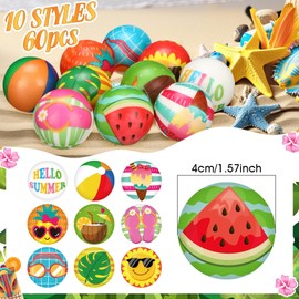 Liliful Summer Stress Balls Hawaiian Beach Foam Squeeze Ball Summer Theme Stress Toy Swimming Pool Sensory Stress Relief Fidget Toys Tropical Party Favor Beach Goodie Bag Stuffers Boys Girls(100 Pcs)