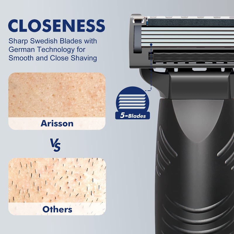 Arisson Men's Razors Set – Includes 1 Ergonomic Design Razor