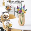 3D Wooden Vase, Wooden Puzzle Flower Vase Set, DIY Kit