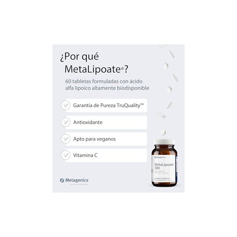 METAGENICS MetaLipoate 300 - Ácido Alfa Lipoico - Suplemento