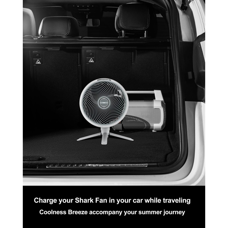 Charger Replacement for Shark Flex Breeze Fan, Car Charger Compatible