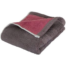DAIRY PRAIRIE Reversible Face Towel, Charcoal Gray/Dusty Pink, Made in Japan, Imabari, Fluffy, Soft