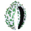 Boderier St.patricks - Diadema de trébol verde, diadema con nudo
