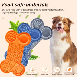 Silicone Slow Feeder Bowl, Lick Mat with Suction Cups for Dog Cat, Snuffle Feeding Mat for Dry and Wet Food, Interactive Sniff Mat for Bored Puppy Anxiety Relief, Blue