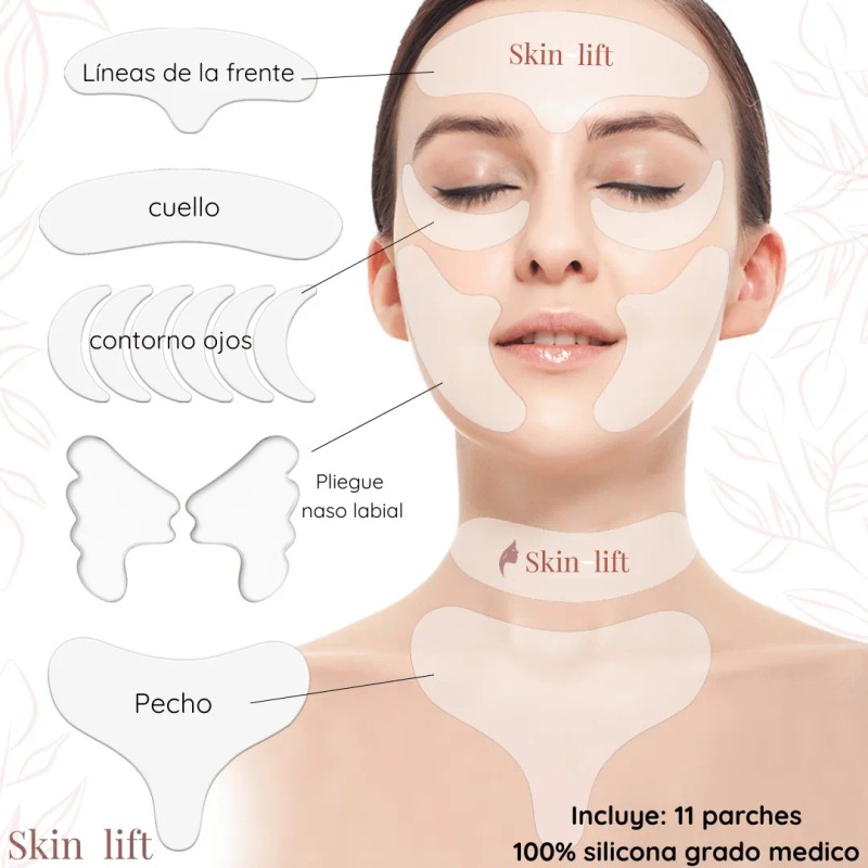 🔥 Parches antiedad de silicona skin lift reutilizables día y