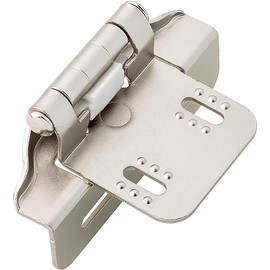 Franklin Brass (Paquete de 10) bisagras de gabinete de cierre automático semienvolvente de 1/4 pies superposición para puertas de gabinetes, cocinas, armarios, armarios, muebles, níquel satinado