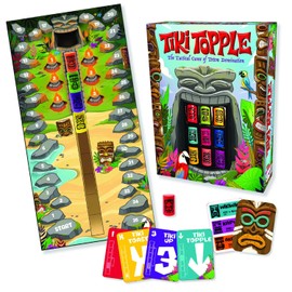 Gamewright Tiki Topple - The Tactical Board Game of Totem Domination Board Game Multi-colored, 5" for ages 120 months to 180 months