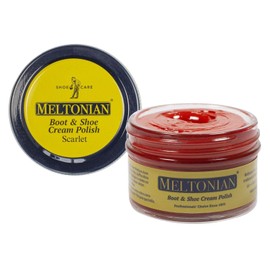 Meltonian Cream Shoe Polish - Boot Polish, Leather Shoe Polish Oil Based with Beeswax - Restores & Protects, 60+ Colors, Scarlet