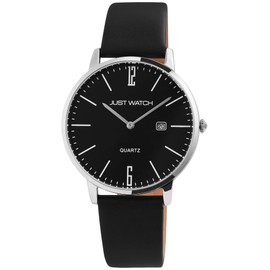 Just Watch JW20130 Men's Watch Genuine Leather Pin Buckle Date JW279 Analogue Quartz, black, Strap.