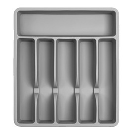 Pantrymade Silicone Silverware Drawer Organizer – Non-Slip Utensil Holder for Kitchen Drawers | Cutlery Tray for Forks, Knives, Spoons & More | Durable, BPA-Free, Easy to Clean – Gray
