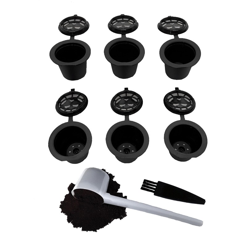 zalati Coffee Capsules 6pcs Refillable Reusable Coffee Filters Pods with