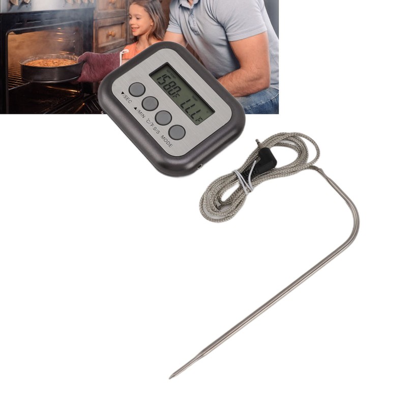Kichen Timer Thermometer Stainless Steel Probe Digital Cooking Meat Thermometer
