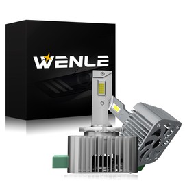 WENLE Integrated D3S/D8S LED Headlight Bulb, Compatible with New Vehicle Inspection, Built-in Special Canceller, White 6000K, 35W Genuine Replacement, LED Bulb, No Wiringless, No Processing, No