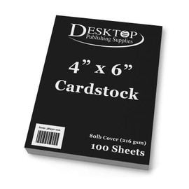 Black 4x6 Cardstock Sheets - Thick 80lb Cover Stock - for Making Invitations, Postcards, Index Cards - 100 Pack