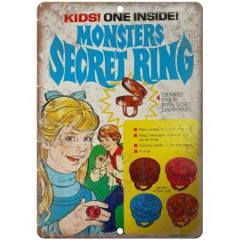 Monsters Secret Rink Lollipop Vintage Ad 12" x 9" Reproduction Metal Sign N184