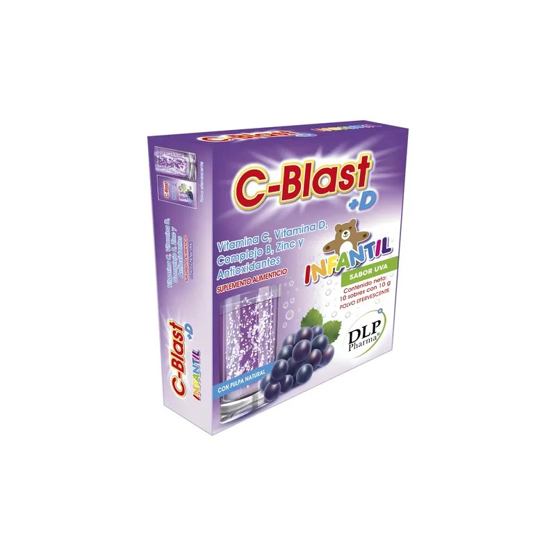 Suplemento Multivitamínico Infantil Sabor Uva Sobres Vitamina Zinc