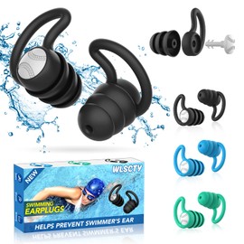 Swimming Ear Plugs Waterproof Earplugs - 3 Pairs Silicone Swim Ear Plugs for Adult Kids, Water Sports Earplugs for Showering, Bathing, Surfing - Keep Ear Water Out