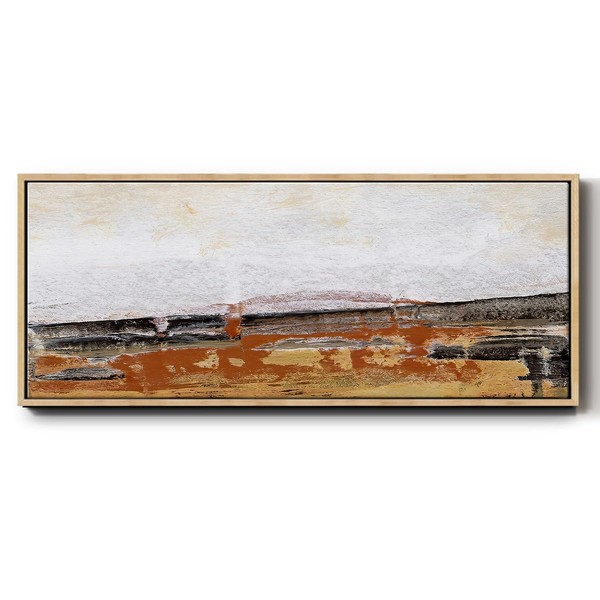 Renditions Gallery Abstract Ochre Canvas Wall Art Colorful Bridge Reflection
