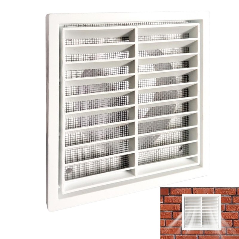 Grille Vent,Louver Grille Cover Hood with Fly Screen - Air