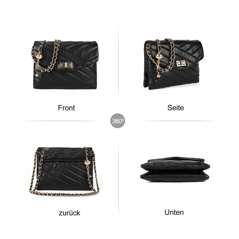 VNFIOEI Women's Small Shoulder Bag Elegant Handbag, black