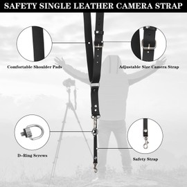 Bebaimis Single Camera Harness Strap for 1 Camera,Leather Camera Strap for Photographers,Leather Camera Harness Gear DSLR/SLR,Black