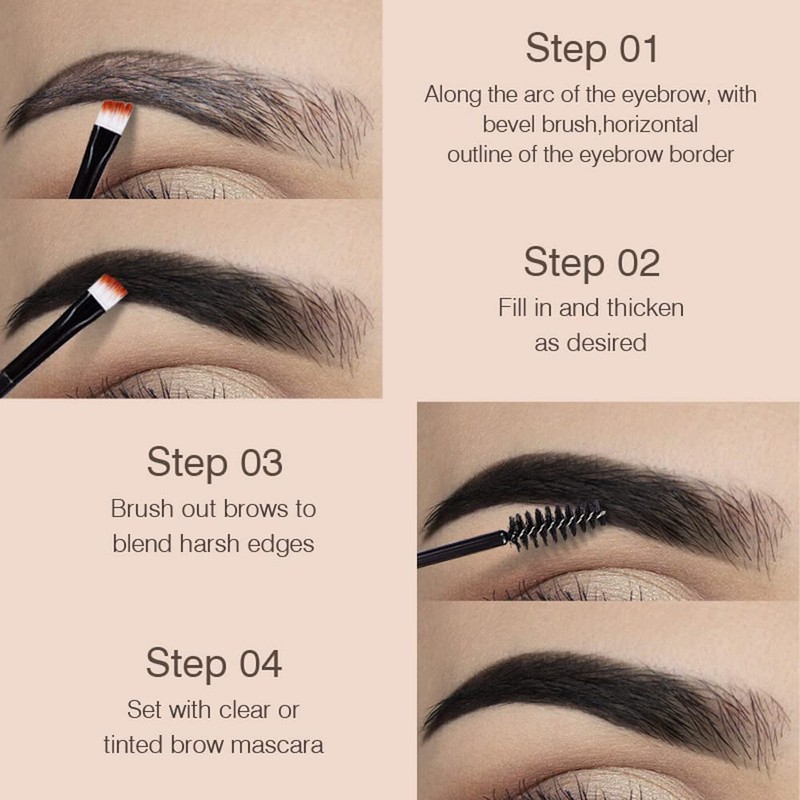 Tinted Thickening Eyebrow Mascara with Two Eyebrow Brushes,Brow Fast Sculpt,Waterproof,Transfer-proof,Eyebrow