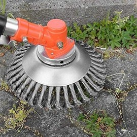 150mm / 6 Inch Steel Wire Trimmer Head Round Steel Wire Brush Grass Brush Cutter String Trimmer Replacement, 1 Count Multi-Purpose Steel Wire Trimmer Head for Garden Brick Road Pavement Joints Moss Rust Removal, Efficient Garden and Lawn Maintenance
