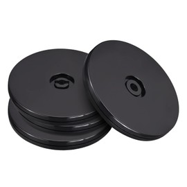 MECCANIXITY 4inch Rotating Swivel Stand with Steel Ball Bearings Lazy Susan Base Turntable for Kitchen Corner Cabinets, Black Pack of 4