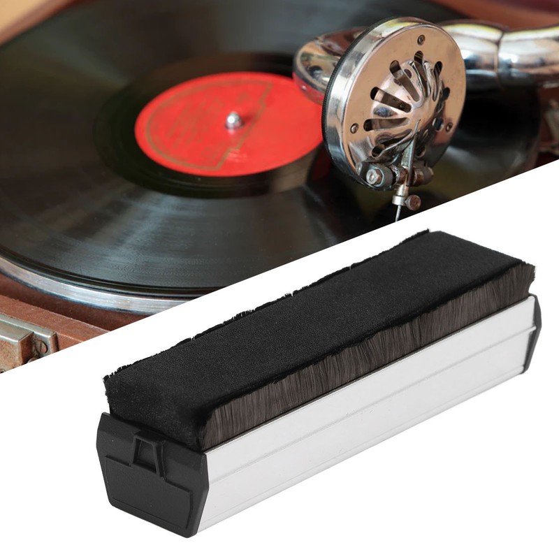 Vinyl Record Brush Aluminum Alloy Anti Static Fine Bristles Audio