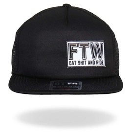 Hot Leathers GSH1013 FTW All Black Snap Back Hat - One Size