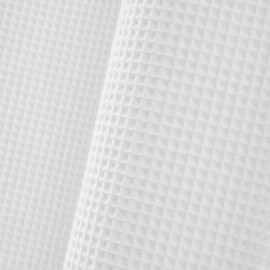 River Dream Extra-Long Waffle Weave Shower Curtain with Snap-in Liner,Cotton Blend Fabric Heavy Duty,No Hooks Needed Shower Curtain for Bathroom,Hotel Quality Shower Curtain Set,White,71x86 inches