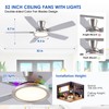 BYKISTOK 52" RGB Ceiling Fan with Light and Remote/App -