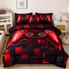 ASKOTU Gamer Twin Boys Bedding Set, Red Game Console Comforter