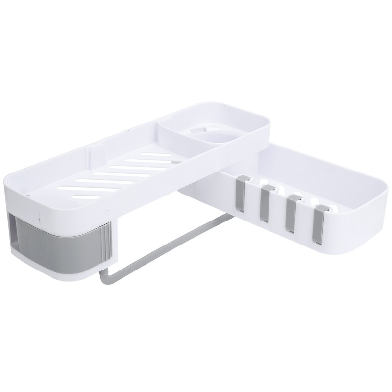 No Drilling Corner Shower Shelf Wall Mounted Bathroom Storage Rack