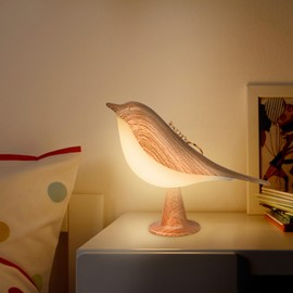 YOTOZU Small Bird Touch Lamp, Dimmable and Cordless Bird Night Light, USB Rechargeable Touch Sensor Control Table and Desk Lamp with Aroma Diffuser Function for Bedroom (Yellow)