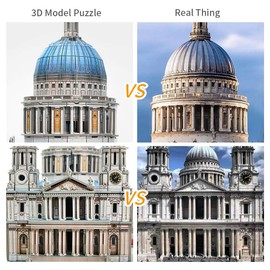 CubicFun 3D Brain Teaser Puzzles for Adults 643 Pieces Large Challenge Britain Architecture Church Building Model Craft Kits Birthday Gift for Adults as Hobby, St.Paul's Cathedral Gifts for Women Men