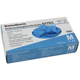 Domotherm nitrile examination gloves, variety of sizes, 100 pack. Disposable gloves/disposable gloves. 1101001 100