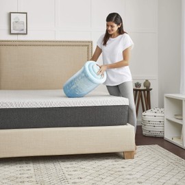 Sealy 1.5" SealyChill Gel Memory Foam Mattress Topper, Twin, White