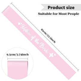 Bachelorette Party Sash Bridal Shower Decorations Engagement Supplies Gifts Wedding Party Accessories Decorations for Bride's Mother Bridal Shower Supplies for Mother Brides Gift Favor Decor Pink