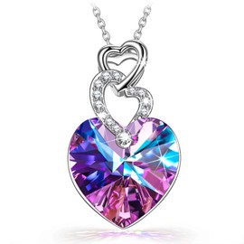 Kate Lynn for Her Necklace for Women Crystal Pendant Alloy Chain Gifts for Women Wife Girlfriend Mum Her Birthday Friendship Gifts Wedding Gifts