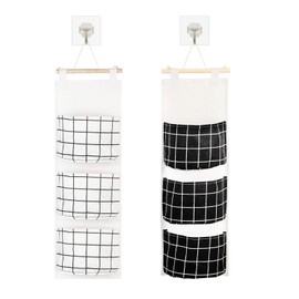 KATOOM 2 Hanging Organiser Organiser Systems Wall Storage Bag Hanging Bag with 3 Pockets Hanging Storage Hanging Organiser for Children's Room Bathroom Bedroom Office Door