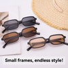 Dollger Small Trendy Rectangle Sunglasses for Women Men Skinny Square
