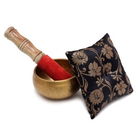 Zap Impex Beautiful Hand Hammered Golden Brass Singing Bowl Tibetan Meditation Yoga Singing Bowl 3.5 Inches