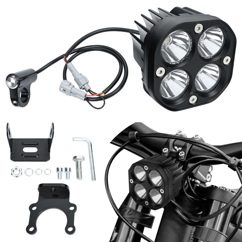 BILLFARO Upgraded Motorcycle Headlight Front Headlamp Bright Lamp,Plug N Play